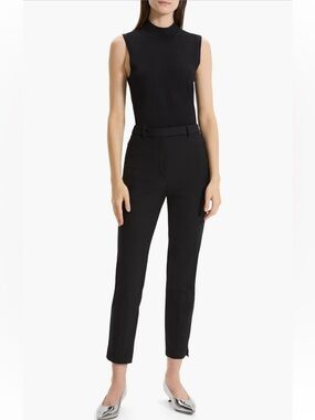 THEORY High Waist Straight Leg Taper Pants Black Size 16 NEW